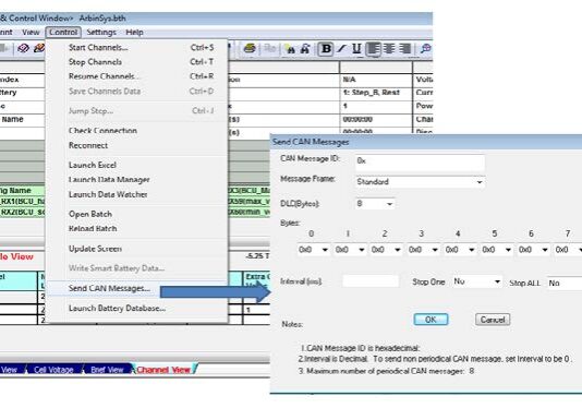 ELECTRIC VEHICLE BATTERY TESTING send CAN messages